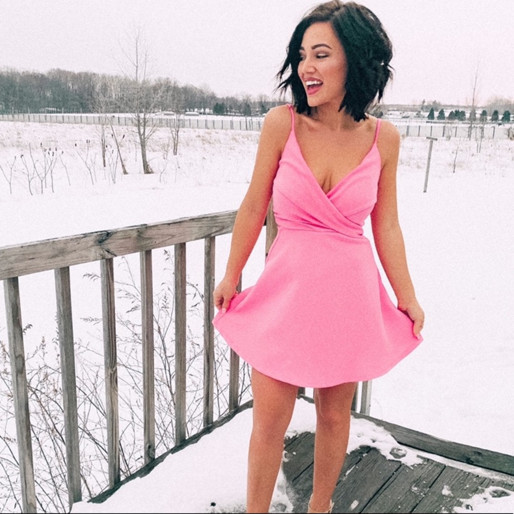 Mini crisscross skater dress